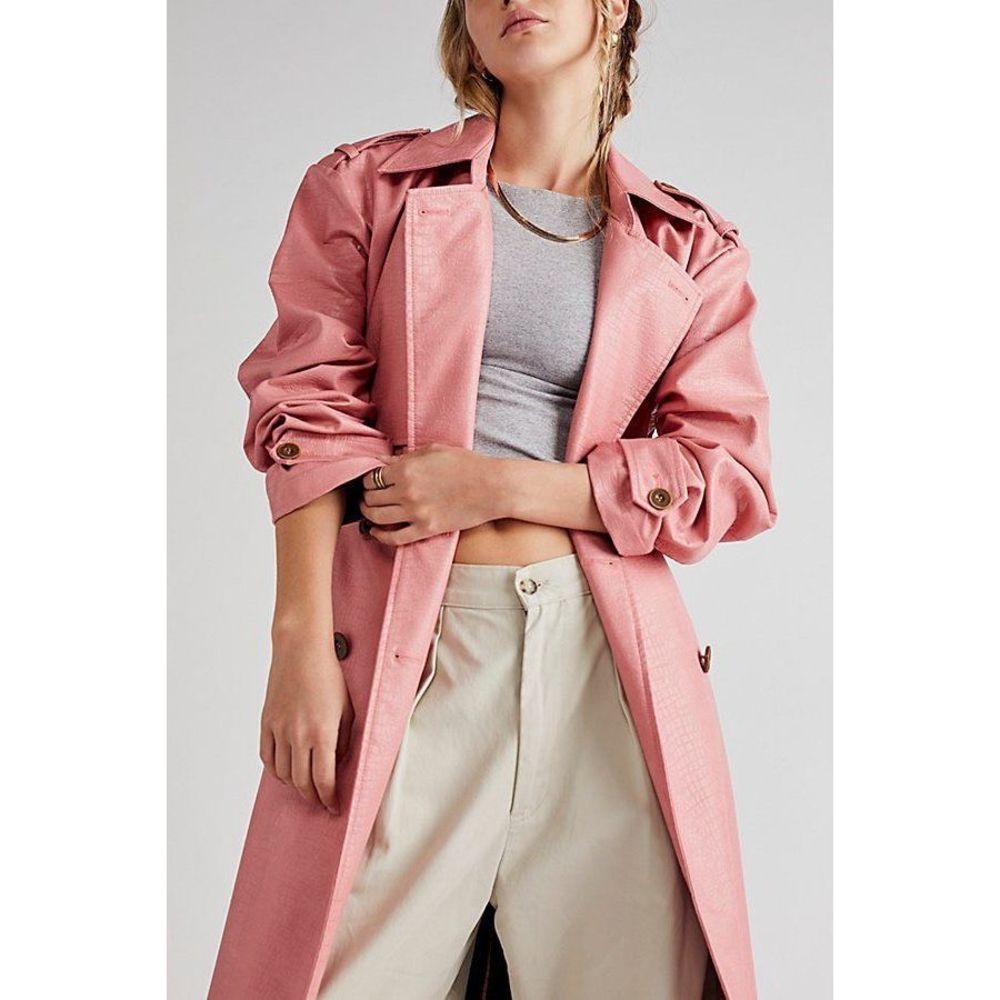 Free People Morrison Vegan Leather Trench Coat - Picture 2 of 7